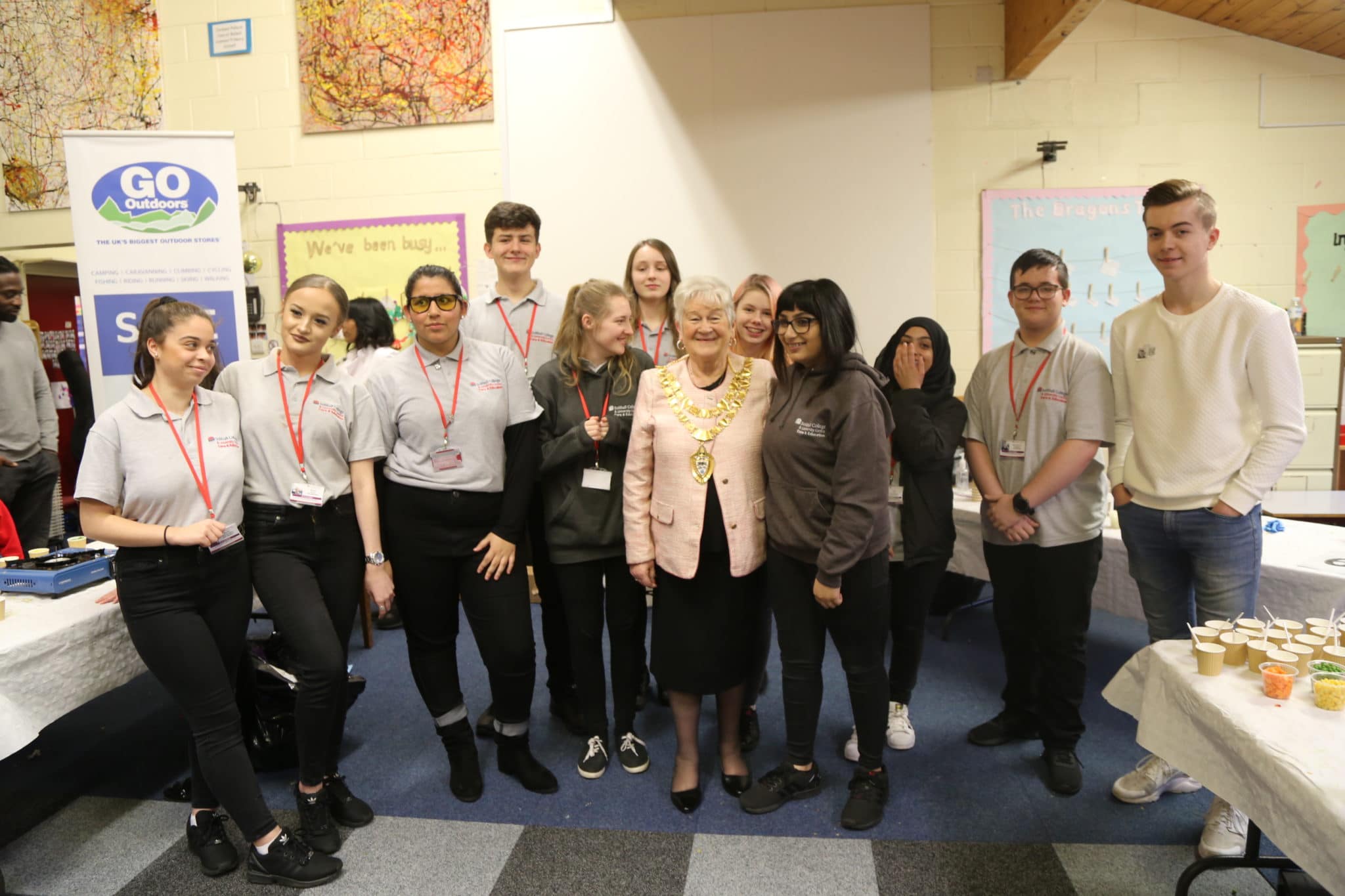 Students with the Mayor of Solihull