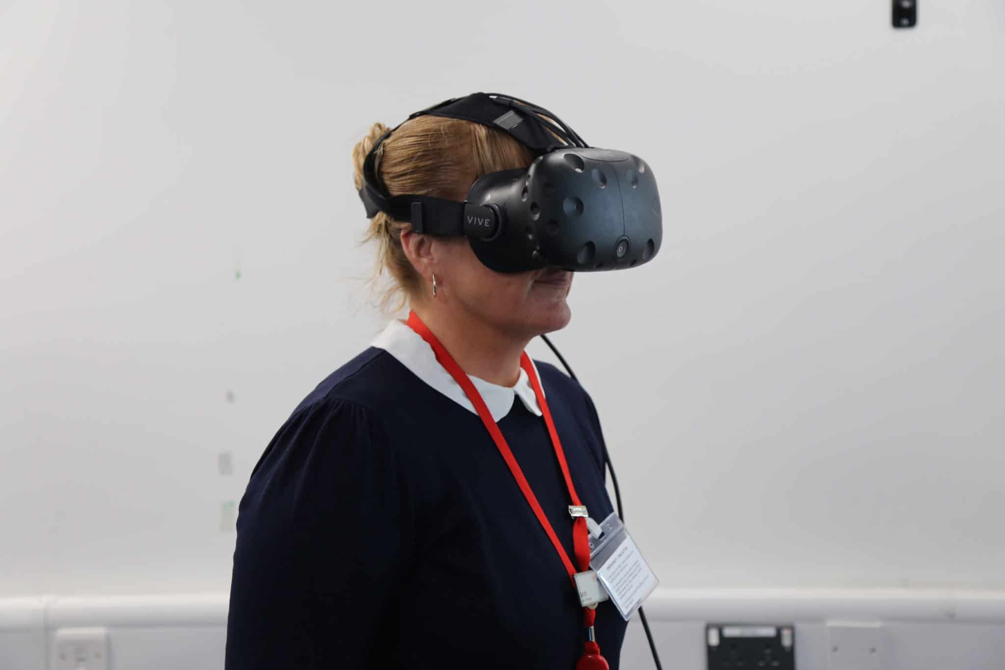 On Board Manager wearing virtual headset