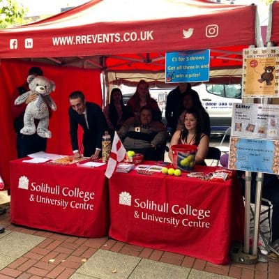 solihull college students at a stall