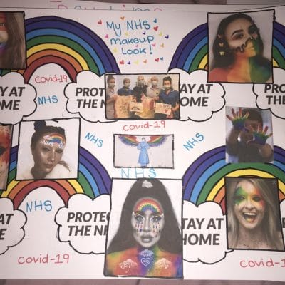 Liliana Smith's Mood Board with images of NHS inspired makeup