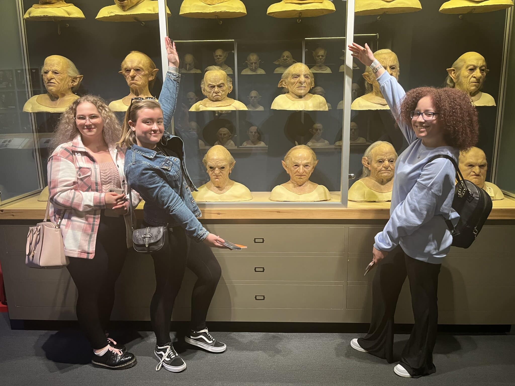 Students at Harry Potter Studios - goblin prosthetics