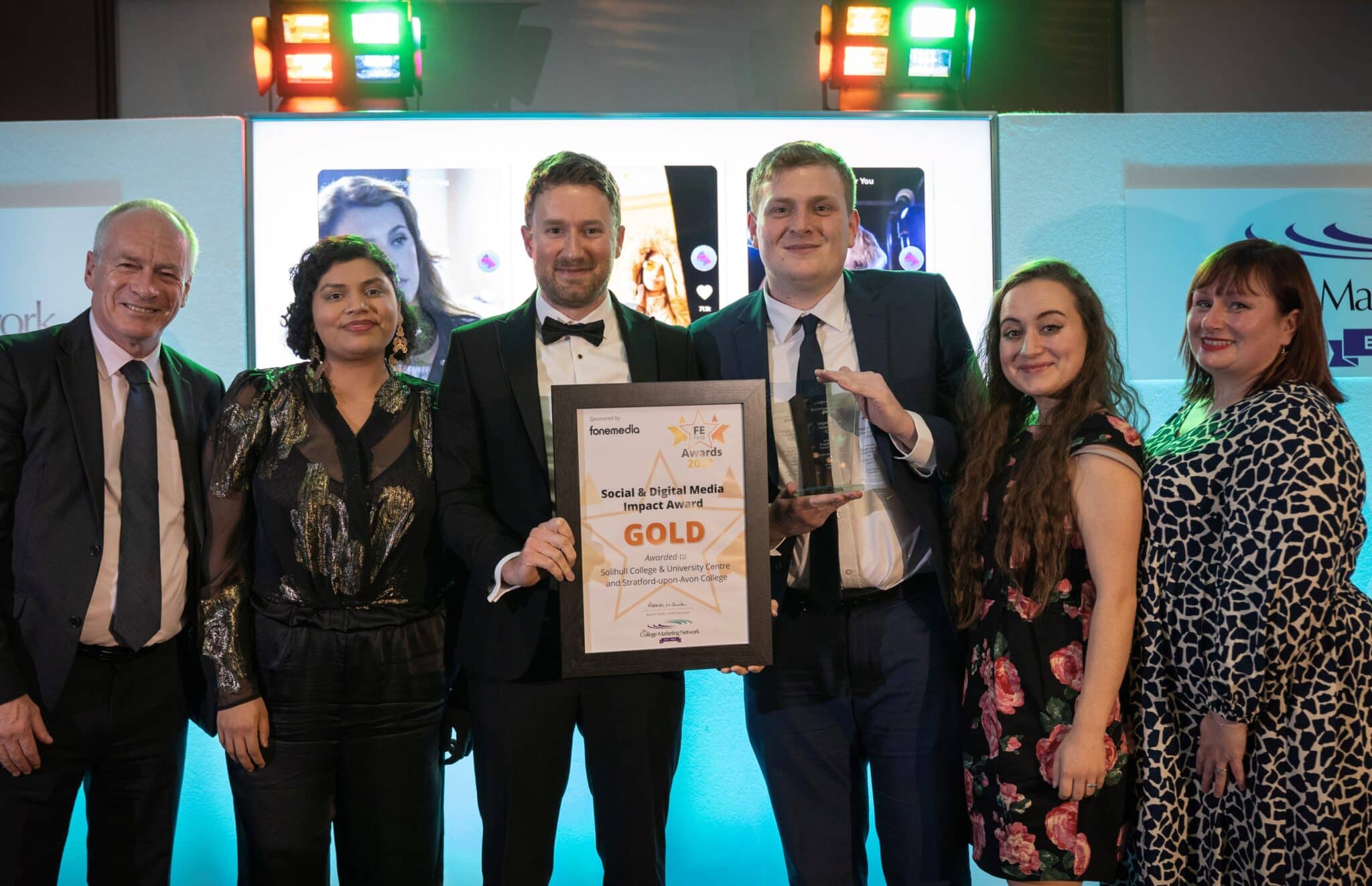 The College's Marketing Team receiving their award