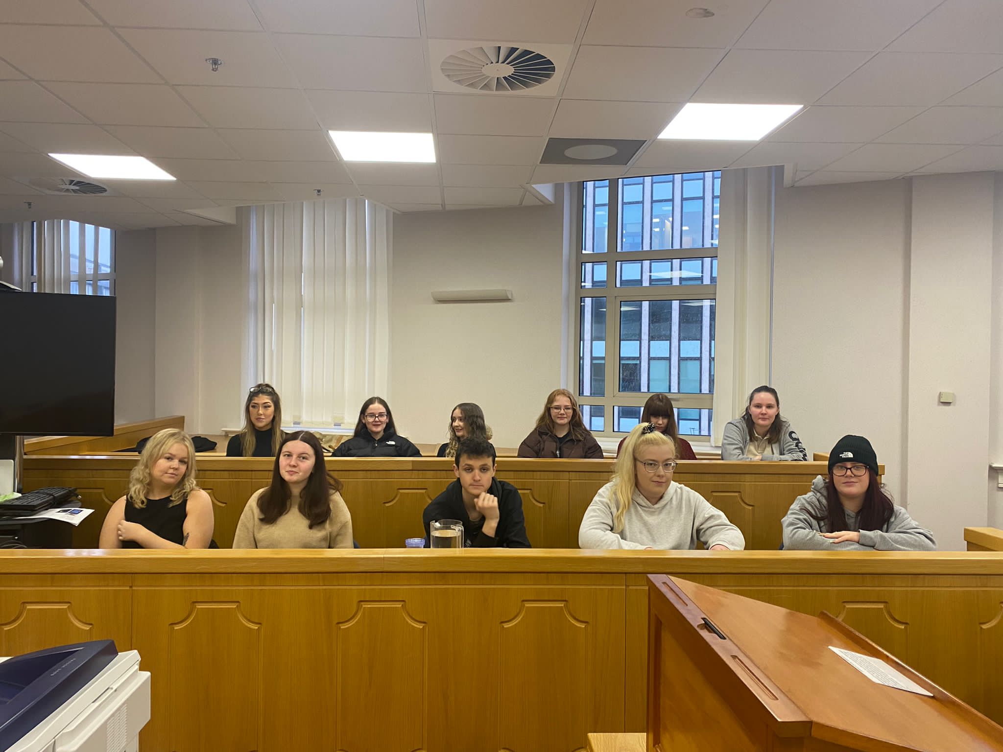 Solihull College students in mock court session
