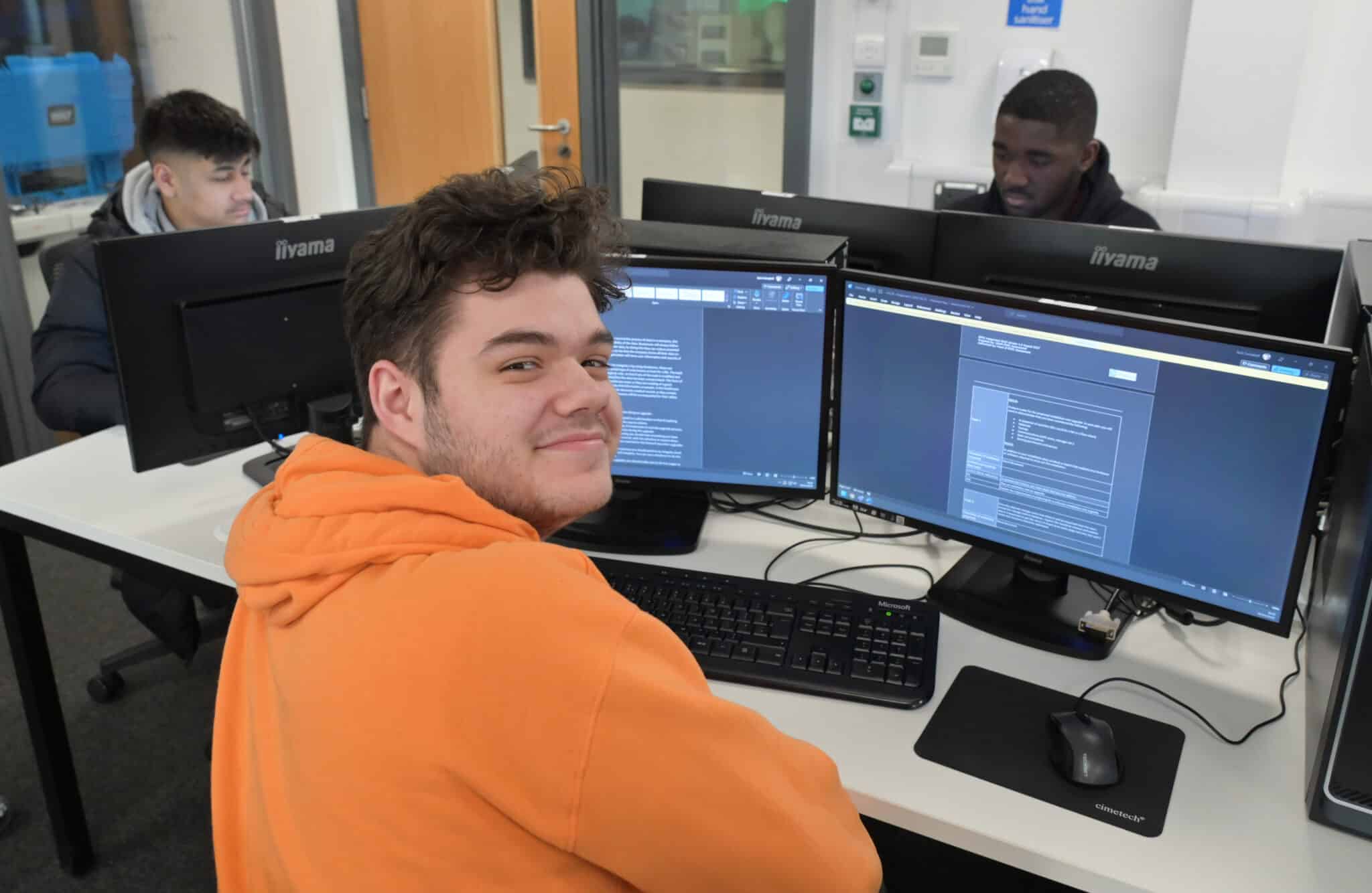 Students working in the computing centre