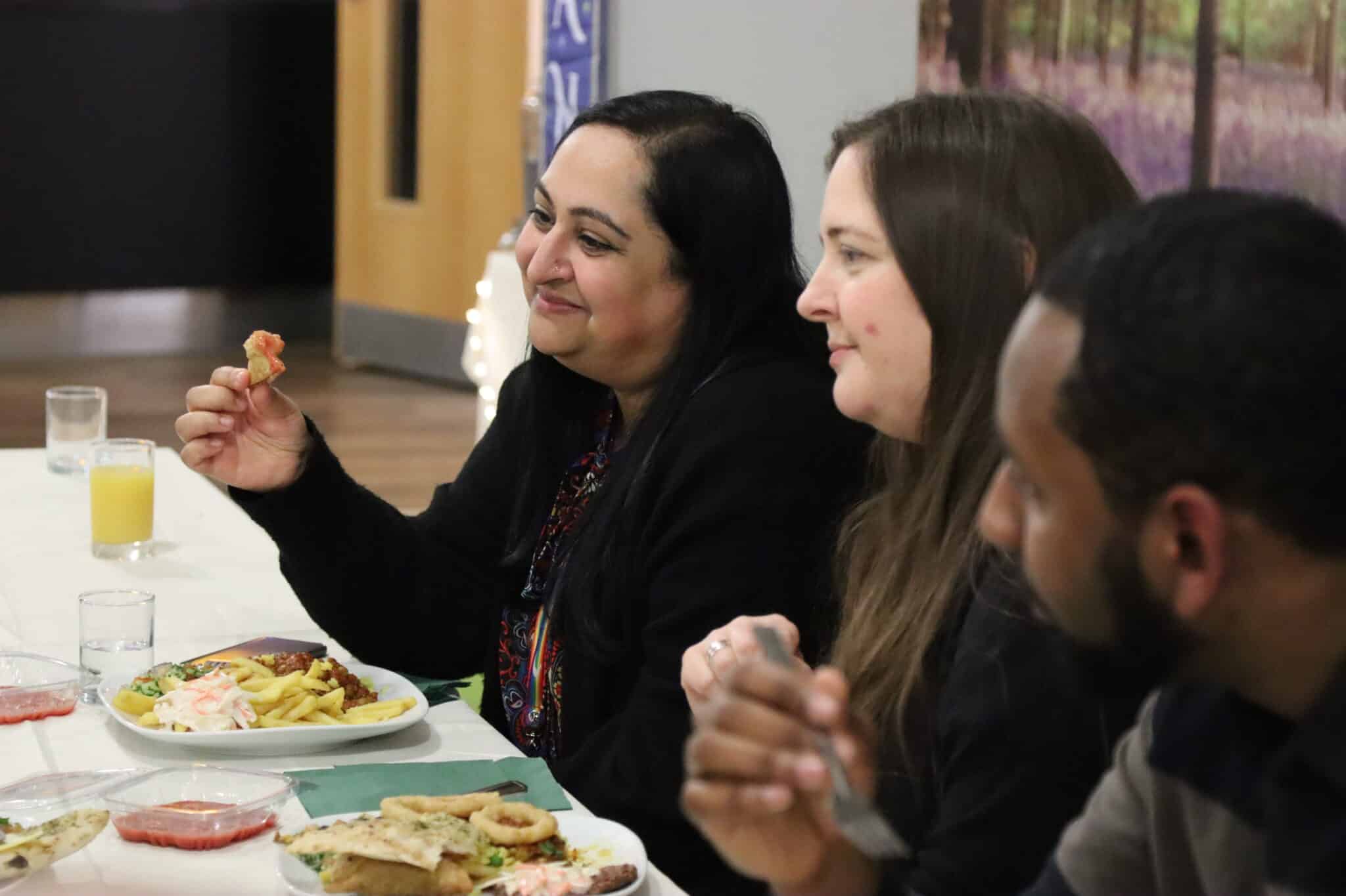 Iftar party celebrates College’s diversity - students eating