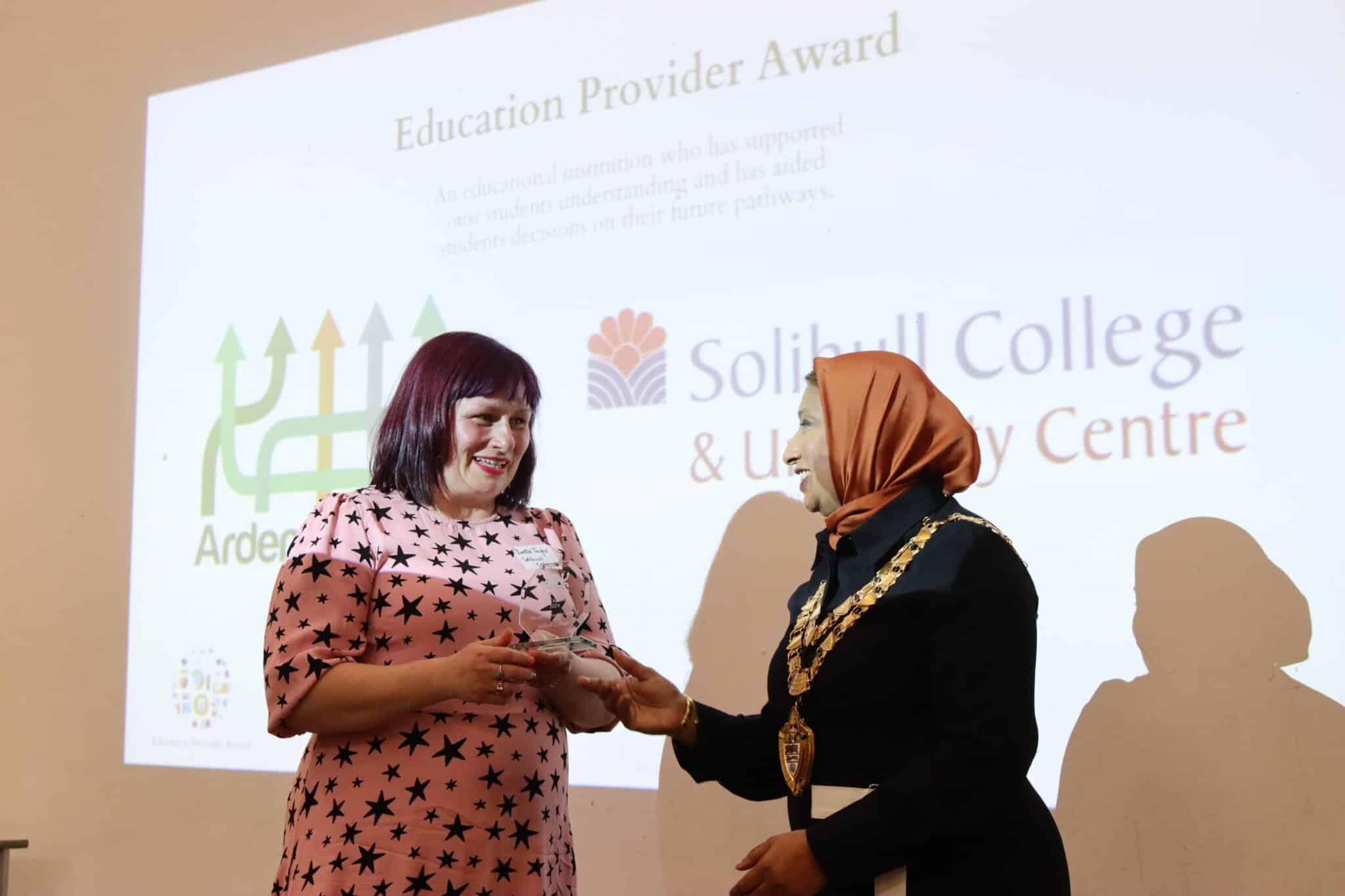 Yvette receives award from the Mayor of Solihull