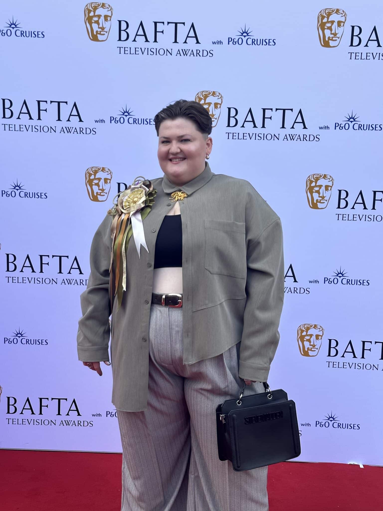 Maddy in front of BAFTA screen