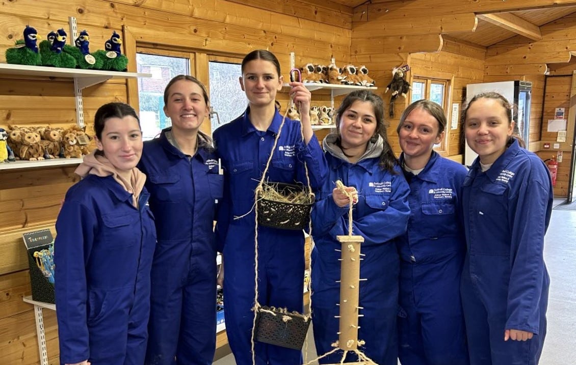 students with some of the things they made for the animals