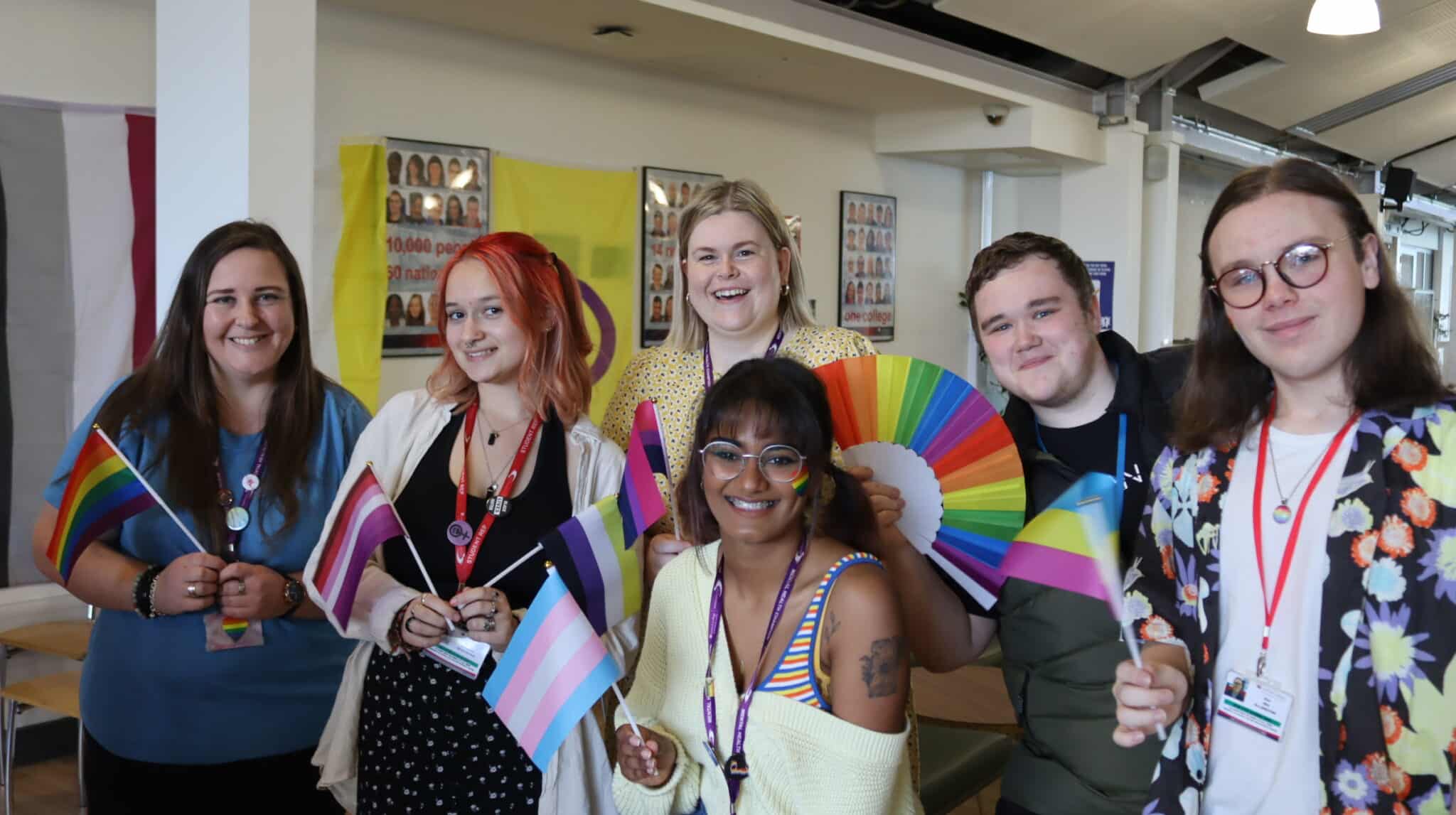 Staff and students celebrating Pride